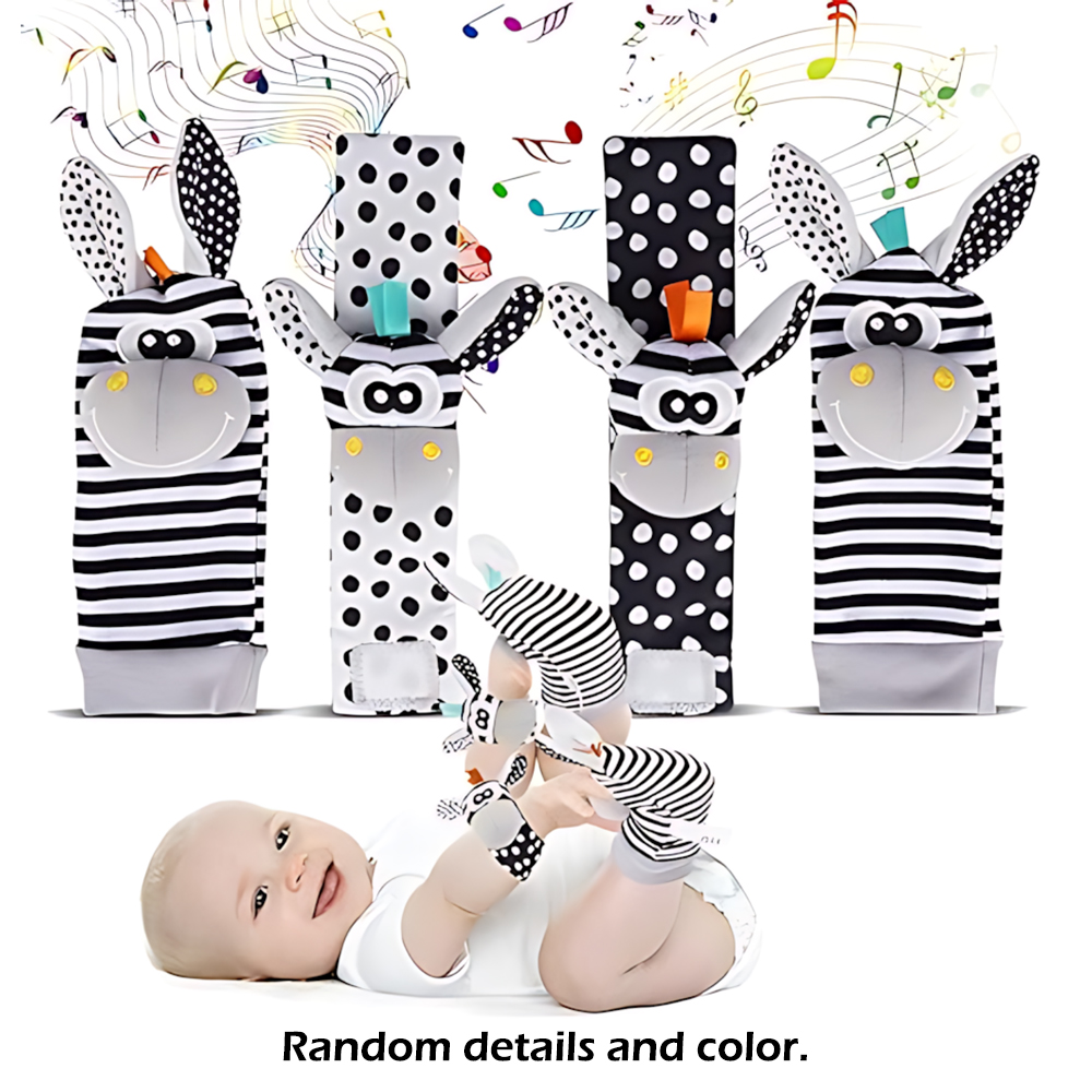 Baby Rattle Toy Set - 4 шт./комплект, детские игрушки на запястье