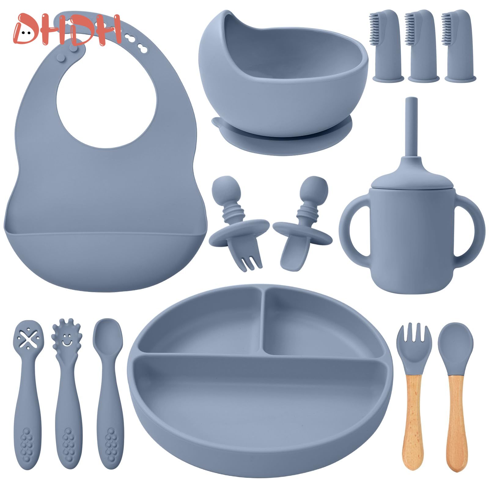Baby Led Weaning Set - Силиконовый набор для кормления детей, посуда,