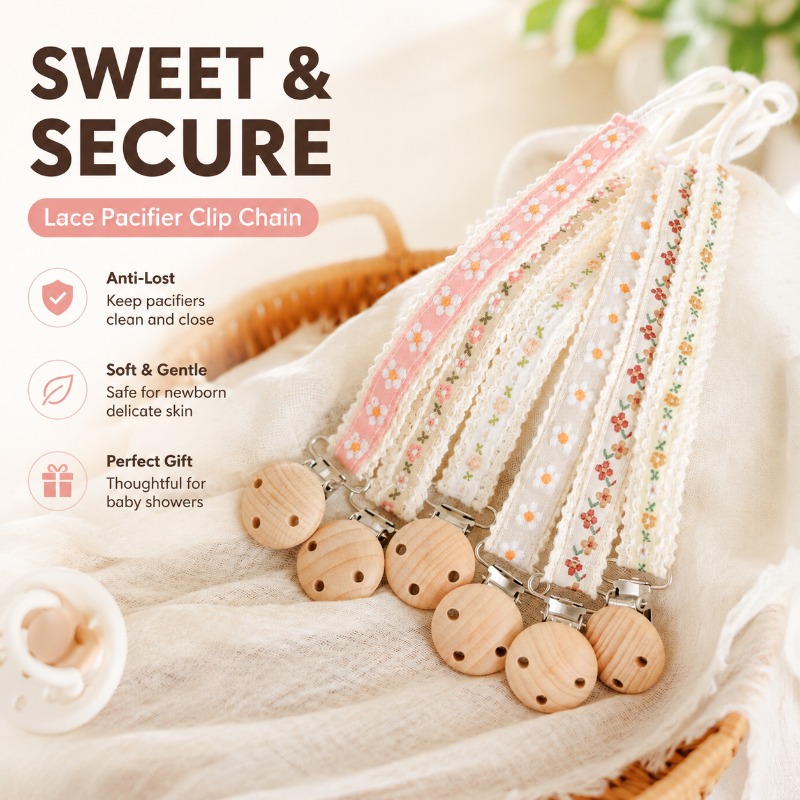 Baby Products To Gift - Кружевная цепочка-держатель для пустышки для новорожденных,
