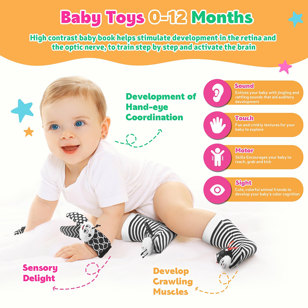 Погремушки для ног и погремушк – обзор и цена Baby Rattle Toy Set